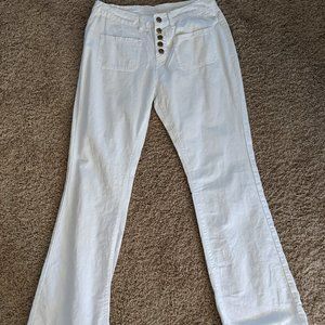 Stretch jeans, button fly, wide leg-BRAND …